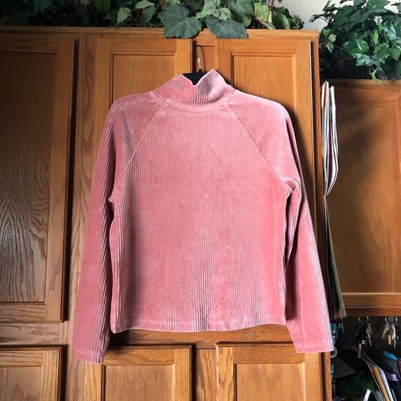 HAVEN Well Within Pink Ribbed Organic Cotton Blend Mock Neck Sweater - S - Picture 2 of 13